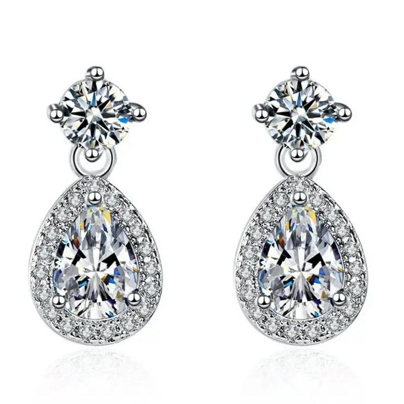 Sterling Silver Cubic Zirconia Earrings - Picture 1 of 1